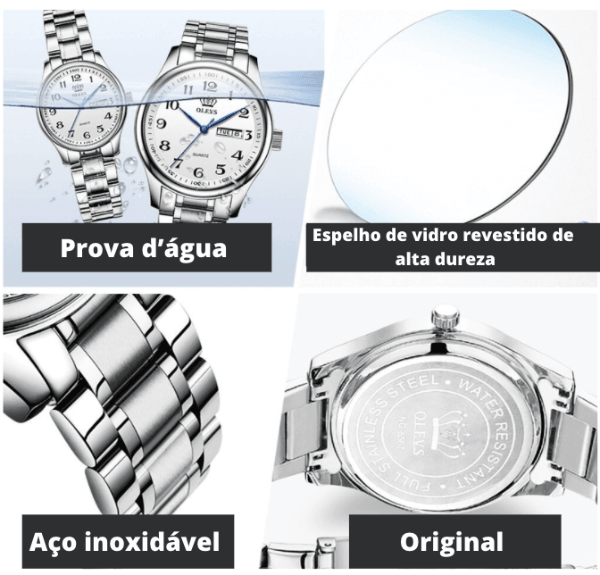 Relógio Casual Masculino OLEVS - Aço inoxidável - Virtuare